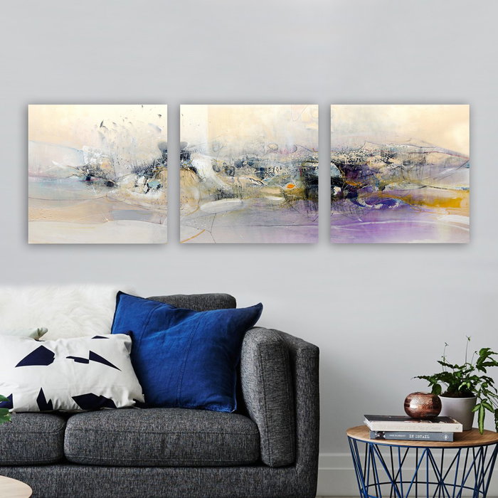 Wallity Conjunto de 3 Pinturas Decorativas en Lienzo Multicolor Wallity Conjunto de 3 Pinturas Decorativas en Lienzo Multicolor
